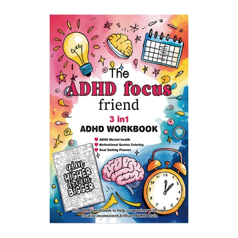 Therapeutic Coloring Book 3 in 1 Mental Health Workbook for Adults 8.26x5.51Inch Mental Health Planner Workbook 1