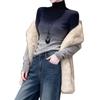Gradient Color High-Neck Slimming Base Layer Top for Women - Korean Fashion Autumn/Winter Chic Design