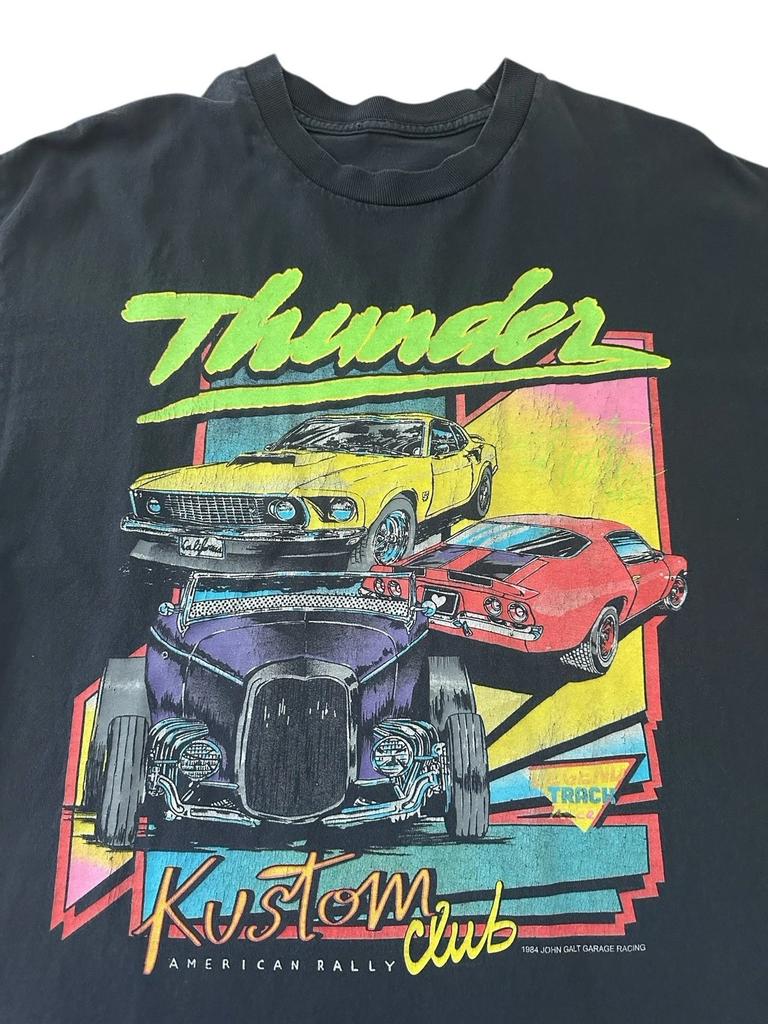 Vintage Thunder Kustom Club T Shirt Men’s XL Racing Hot Rods Cars John Galt