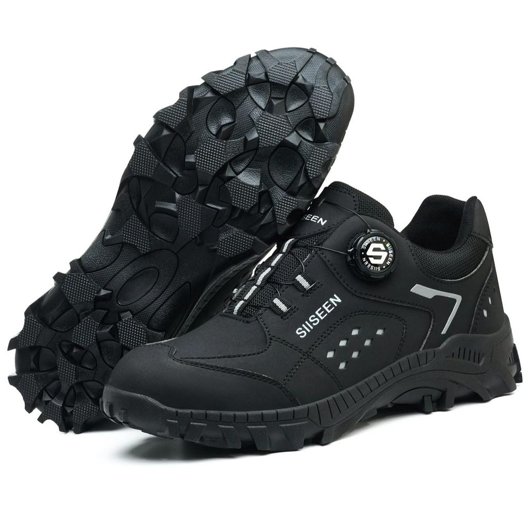 Men's Steel Head Safety Shoes Puncture And Smash Resistant Lightweight Sole Breathable Upper for Outdoor Workshop Work Shoes