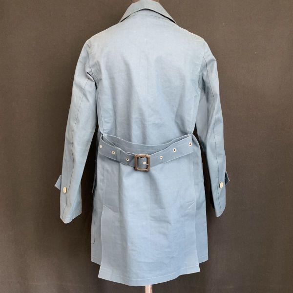 Made in Scotland Mackintosh Rubberized Trench Coat/Women's 32/Light Blue/Hidden Button/Waterproof(USED)