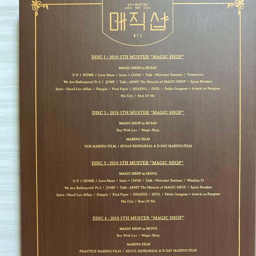 [USED] BTS 5th muster 2019 magic shop DVD