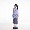 Summer Pleated Pockets Wide Leg Jean Shorts Retro Y2k Gyaru Streetwear Rainbow Chain Print Bermuda Pants for Women