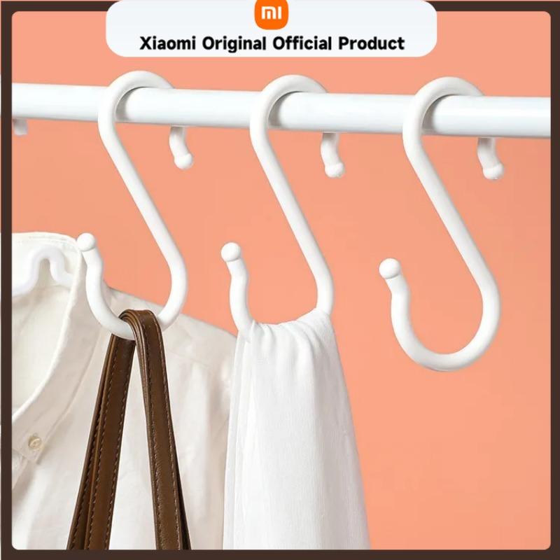 Xiaomi 8PCS S-shaped Door Behind Hook Multi-purpose Kitchen Hooks Wardrobe Clothes Cross Bar Universal Portable Bathroom Plastic Hook