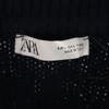unused ZARA Long sleeve knit cardigan L Navy Women Used