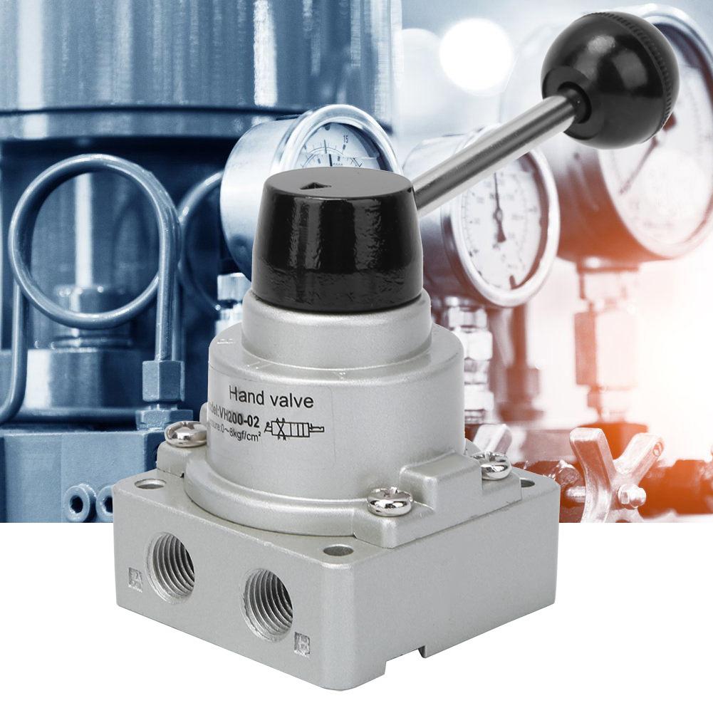 G1 4in Lever Hand Valve Direct Acting Aluminum Alloy 3 Position 4 Way VH200 02 0 8kgf cm²