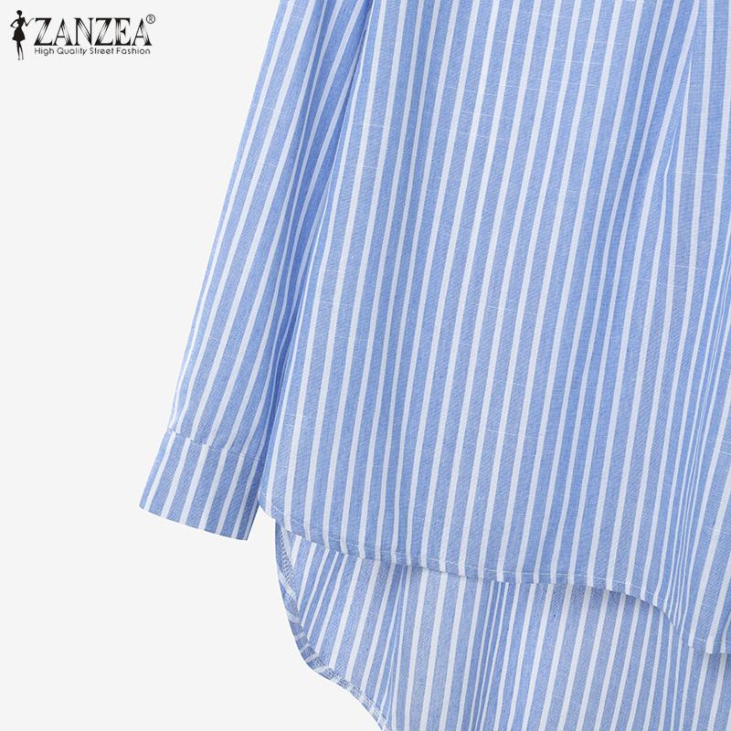 ZANZEA Women Long Sleeve Blouse and Pants Stripe Print Casual Two Piece Sets