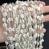1String, White Natural Shell Alphabet Beads, Fashion Handmade Round Loose Spacer Beads, 0.8×0.8cm, for Jewelry Making DIY Necklace Accessories, 38cm