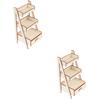 Mini Wooden Flower Stands for 1:12 Dollhouse, 2-Piece