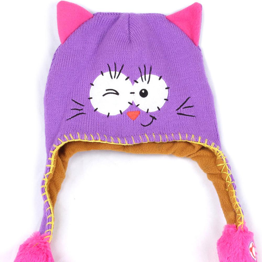 Moving Ears Hat Infant Bomber Hat Sweet Cute Knitted Cartoon Wool Hat