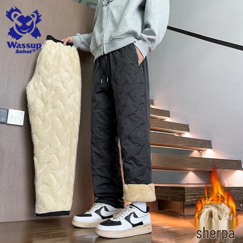 

Wassup Sohot Men s Winter Plush Fleece Lined Casual Pants 6XL