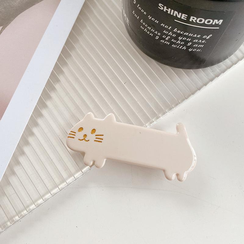 1pc Korean Version of the Acetate Plate, Cute Short-legged Three-color Cat Hair Clip, Duck Mouth Clip