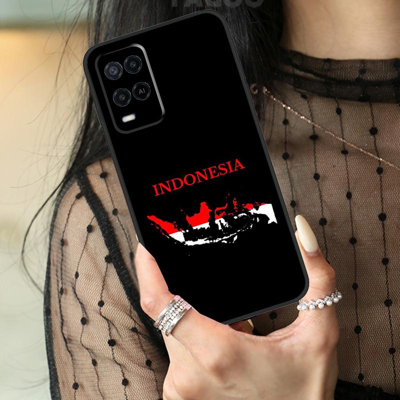 Indonesia Passport Flag Map Case For Oppo A74 A94 A54 A80 A60 A40 A18 A38 A58 A78 A98 A96 A76 A16 A15 A17 A57 A77 A5 Pro