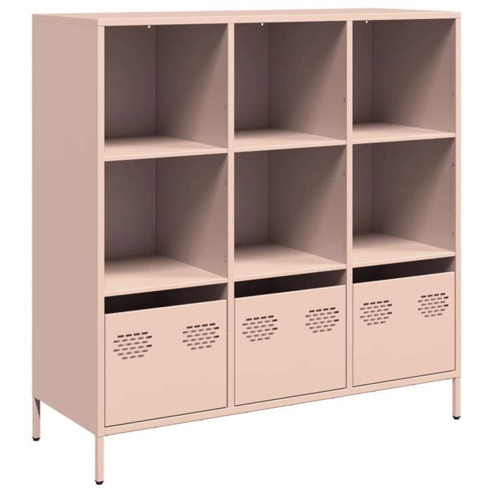 VidaXL Buffet haut rose 101,5x39x103,5 cm acier, armoire à livres, armoire à livres moderne, étagère à livres, étagère et 851389