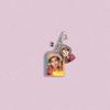 7pcs BTS Character + Cartoon Double Keychain, Laser-framed Pendant, Celebrity Merchandise Support Charm, ARMY Exclusive Merchandise