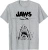 Jaws 50th Anniversary Poster Black & White Sketch 2-Sided T-Shirt
