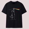 Pink Floyd Cat Dark Side Of The Moon Funny Black Unisex T-shirt Size S-5XL Unisex T-Shirt
