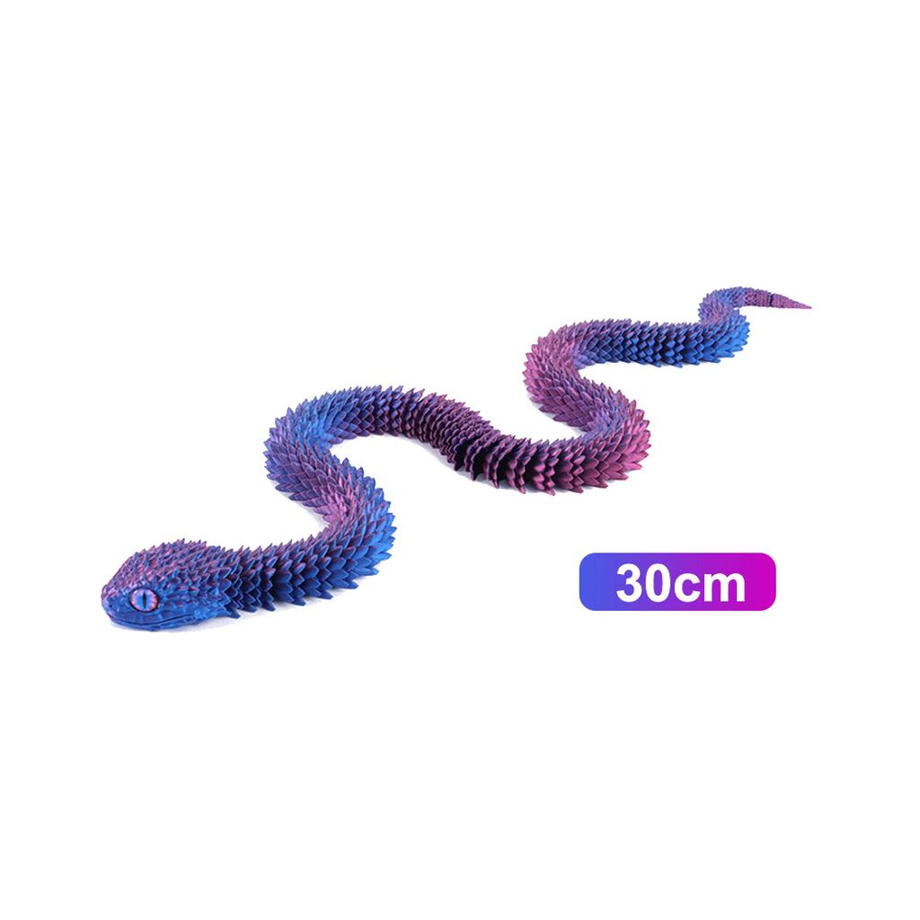 30cm 3D-printede slangeleker Morsomme printede dyr Slange Jul Nyttår Håndverk Ornament Simuleringsdyr Hjem Skrivebordsornament