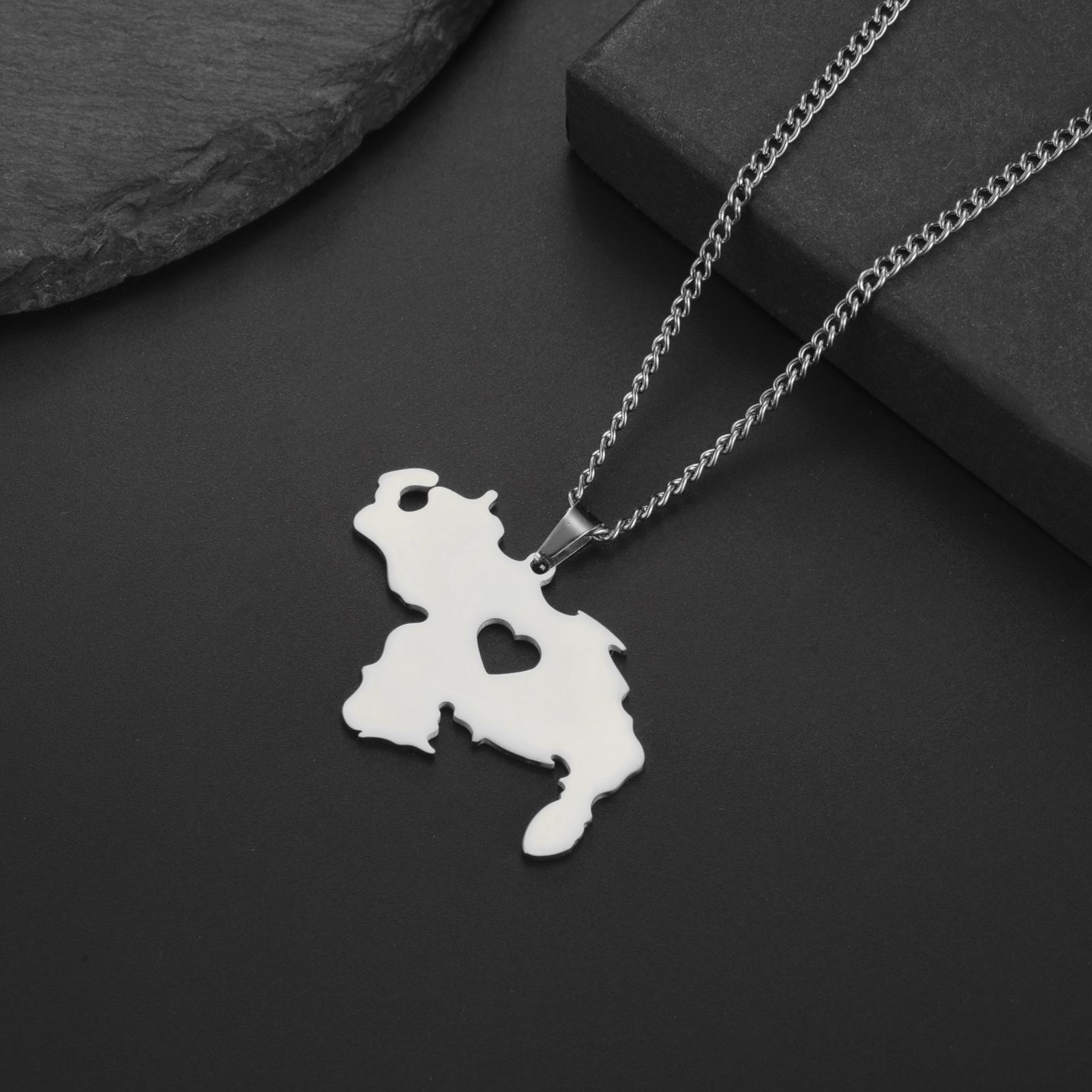 

LIKGREAT Venezuela Map Necklace for Women Men Love Heart Unisex Patriotic Stainless Steel Jewelry Meaningful Geography Gift