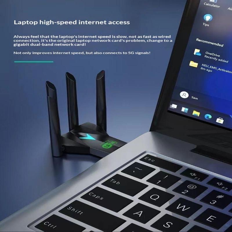 WLAN USB Adapter Dual Band 2,4 GHz + 5 GHz Dongle USB 3.0 Hochgeschwindigkeits 4-Antennen Drahtlose Karte Empfänger für PC/Laptop Win