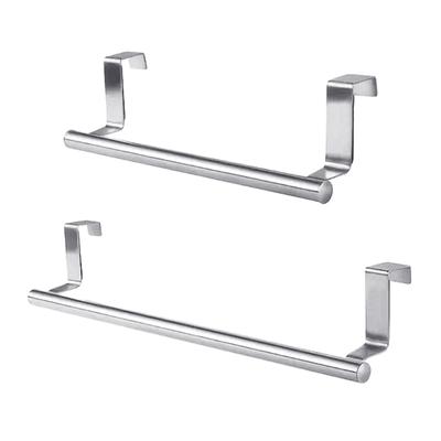 Bathroom Over Door Towel Rack Rod Holders Kitchen Cabinet Towel Rag Rack Stainless Steel Hanging Holder Enduring