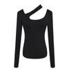 Autumn New Sexy Slimming Student Top Design Sense Halter Long-sleeved T-shirt Base Female Fashion