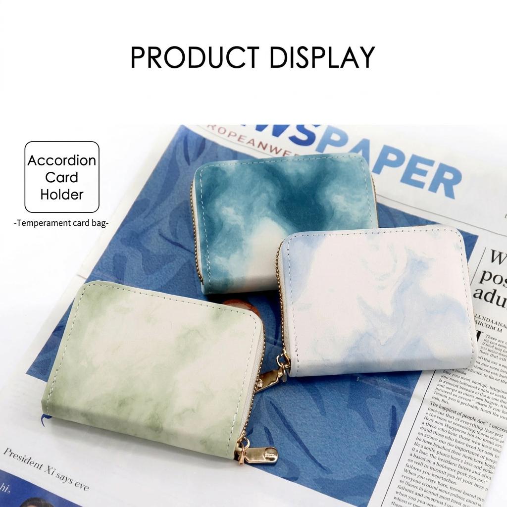Mini Wallet Eco-Friendly Accordion Card Holder Faux Leather Card Wallet Lightweight Compact Card Holder For Adults Commuting