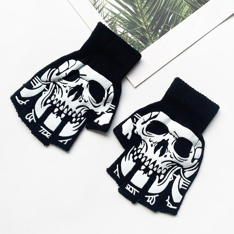 Luminous Skull Skull Claw Gloves, Halloween Glow Gloves Skull Gloves