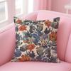 S-Small Floral Pastoral Style Cushion Cover Pillow Case Soft Friendly Fabric & Concealed Zipper