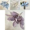 Flocking Cloth Artificial Leaves Bouquet For Wedding Decor Photo Props Home Arrangement