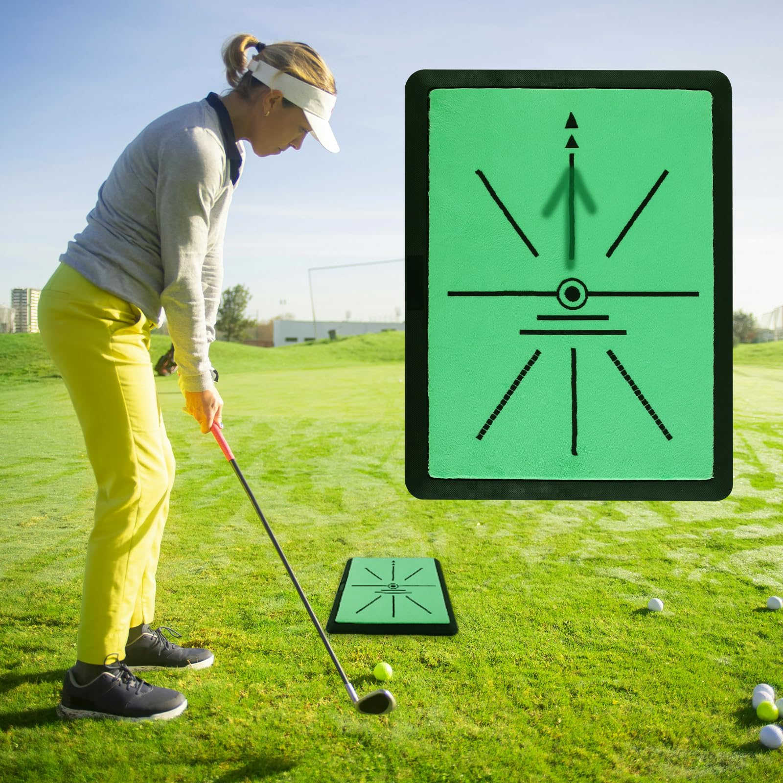 

Portable Golf Practice Mat, 30x40cm, for Indoor and Outdoor Use, Tracking and Tracking Your Shots, Perfect for Swing Practice and Duffing