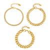 Fashion Stainless Steel Four-Sided Grinding Gold Bracelet Ladies 1093