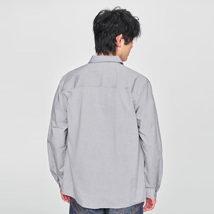 SS25 Comfortable Version Embroidered Small Logo Long Sleeve Shirt Men Shirts Gray LMT010407T1200FA08441