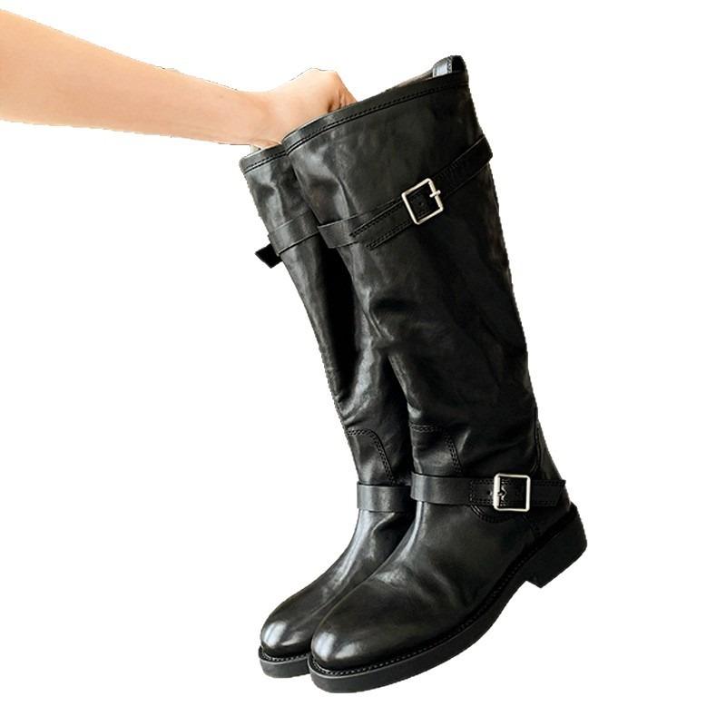 New Autumn and Winter Shoes: Fashionable Round-toed, Thick-heeled Long Boots and Women's High Boots