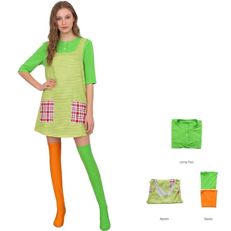 Pippi Longstocking Costume For Adults With Polyester Fabric For Cosplay And Themed Events S
