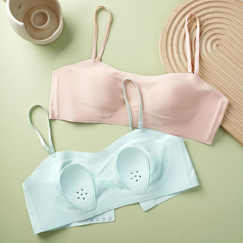 Reggiseno a fascia senza cuciture color pelle Traspirante Invisibile Senza Spalline Lingerie con Spalline Regolabili