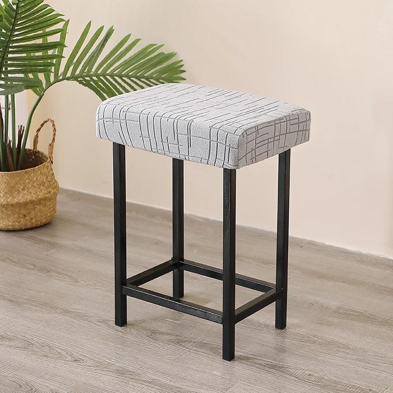 1/2pcs Solid Color Bar Stool Covers Stretch Jacquard Square Chair Cover Home Saddle Seat Slipcover for Coffee Kitchen