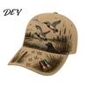 Cappello da Sole Casual da Campeggio, Berretto da Baseball Vintage da Caccia, Cappello con Fantasia Cane Anatra, Traspirante, Assorbe l'Umidità, Versatile, Copricapo da Esterno, Regolabile