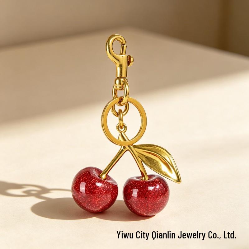 2026 European Cherry Bag Charms: Elegant High-End Keychains for Women