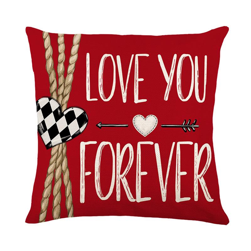 Valentine's Day Printed Cushion Cover Polyester Printed Home Living Room Sofa Decoration Cushion Cover Bedroom Cushion Cover
