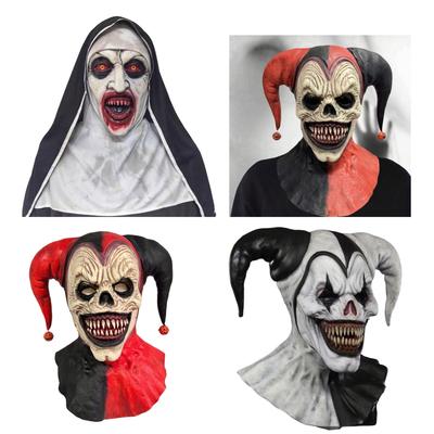 Vtipná klaunská maska Nastavitelné oční otvory pro Halloweenské večírky Cosplay a žerty Dospělý latexový kostýmní doplněk