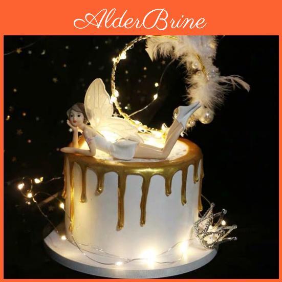 Birthday Wedding Figurine Flower Fairy Cake Topper Dollhouse Ornament Desk Decor