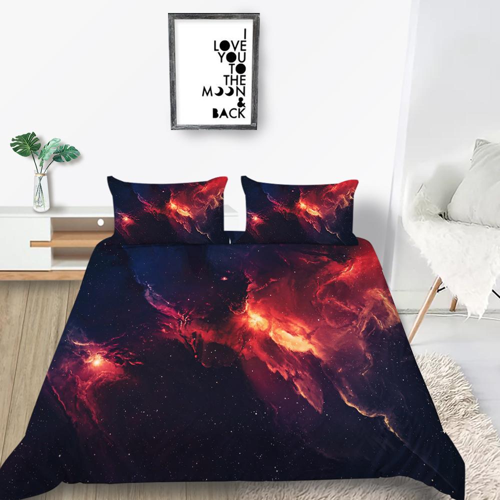 Home Textiles Kids Bedding Set 3D Star Sky Printing Bedclothes Bedroom Decor Microfiber Soft Quilt Cover  Breathable