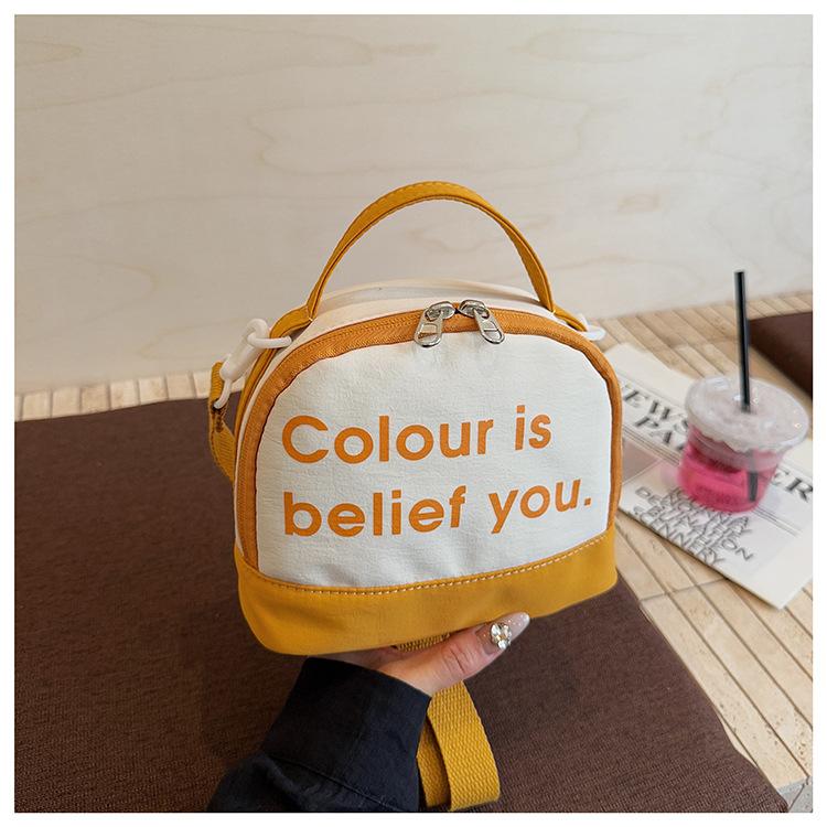 

Premium bag women s summer new fashion messenger cloth bag portable bowling bag жовтий