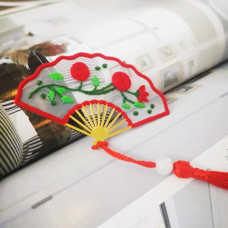 Chinese-Style DIY Embroidery Bookmark Kit for Beginners – Creative Lu Embroidery Stationery Gift