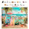 Tropical Beach Adventure Party Backdrop - Durable Polyester Banner, Easy To Set Up, Beach-themed Decor for All Events