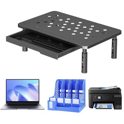 Soporte para Monitor de Ordenador 3 Alturas Ajustables Elevador de Monitor con Cajón Organizador de Escritorio para Monitor Portátil PC Impresora