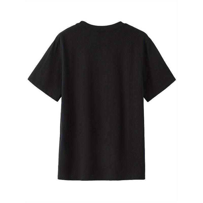European Sizes 2025 Men'S Summer Fashion Casual Simple German High-End Letter Print Soft Round Neck T-Shirt
