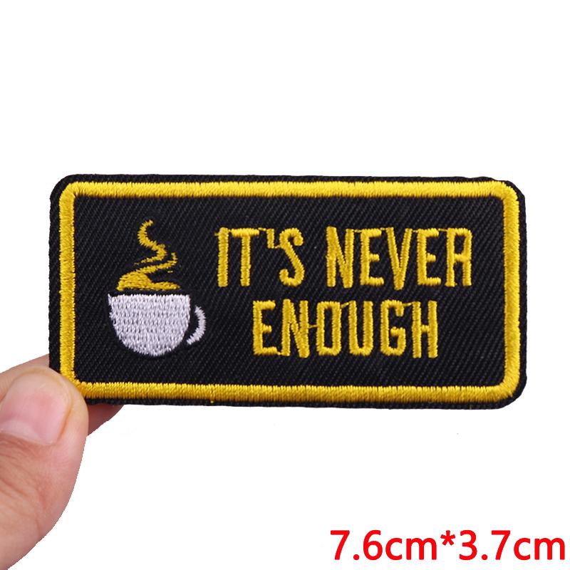 Black Series Letter Embroidered Patches Jackets Backpack Sew Badges Personalized Letter Slogans Iron On Patches For Clothing