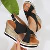 Fashion Women Platforms Sandals Summer Peep Toe High Heel Sandles 2025Cross Band Chunky Wedge Sandals Shoes for Women Sandalias De Mujer